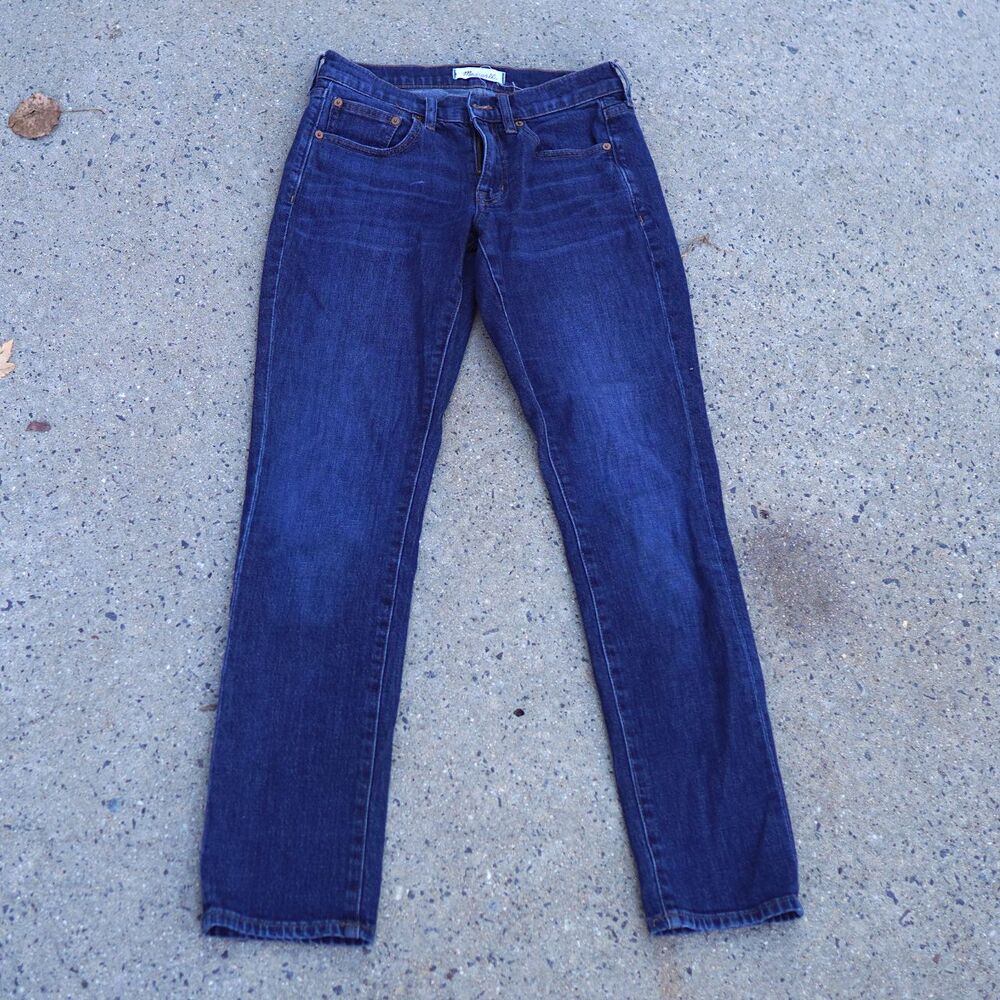 Madewell The Slim Boyfriend Jeans 24 Dark Wash Stretch Denim J8394 Blue Sz 24